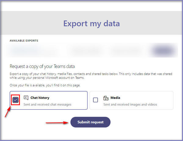 export-my-data-webpage