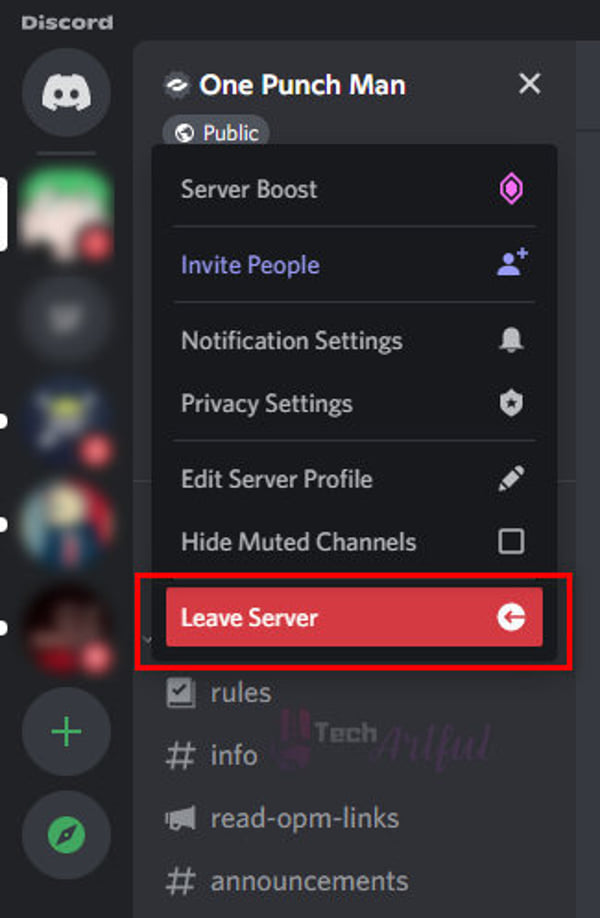 click-on-the-leave-server-option
